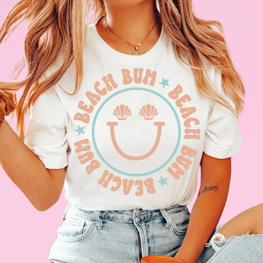 Happy Beach Bum Summer DTF TRANSFER or UV DTF STICKER