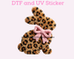 Leopard Bunny faux yarn Easter DTF TRANSFER or UV DTF STICKER
