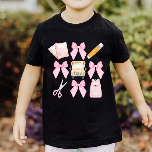 Coquette Bow Back To School Collage School DTF TRANSFER or UV DTF STICKER DECAL