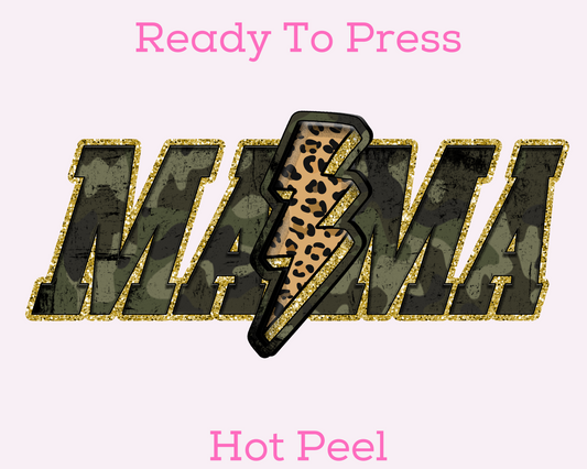 Camo Mama DTF TRANSFER or UV DTF STICKER DECAL