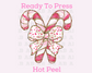 Confetti Coquette Bow Candy Cane Set (Faux Glitter) Christmas DTF TRANSFER