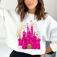 Pink Sparkle Castle (Faux Glitter) Disney Misc. DTF TRANSFER