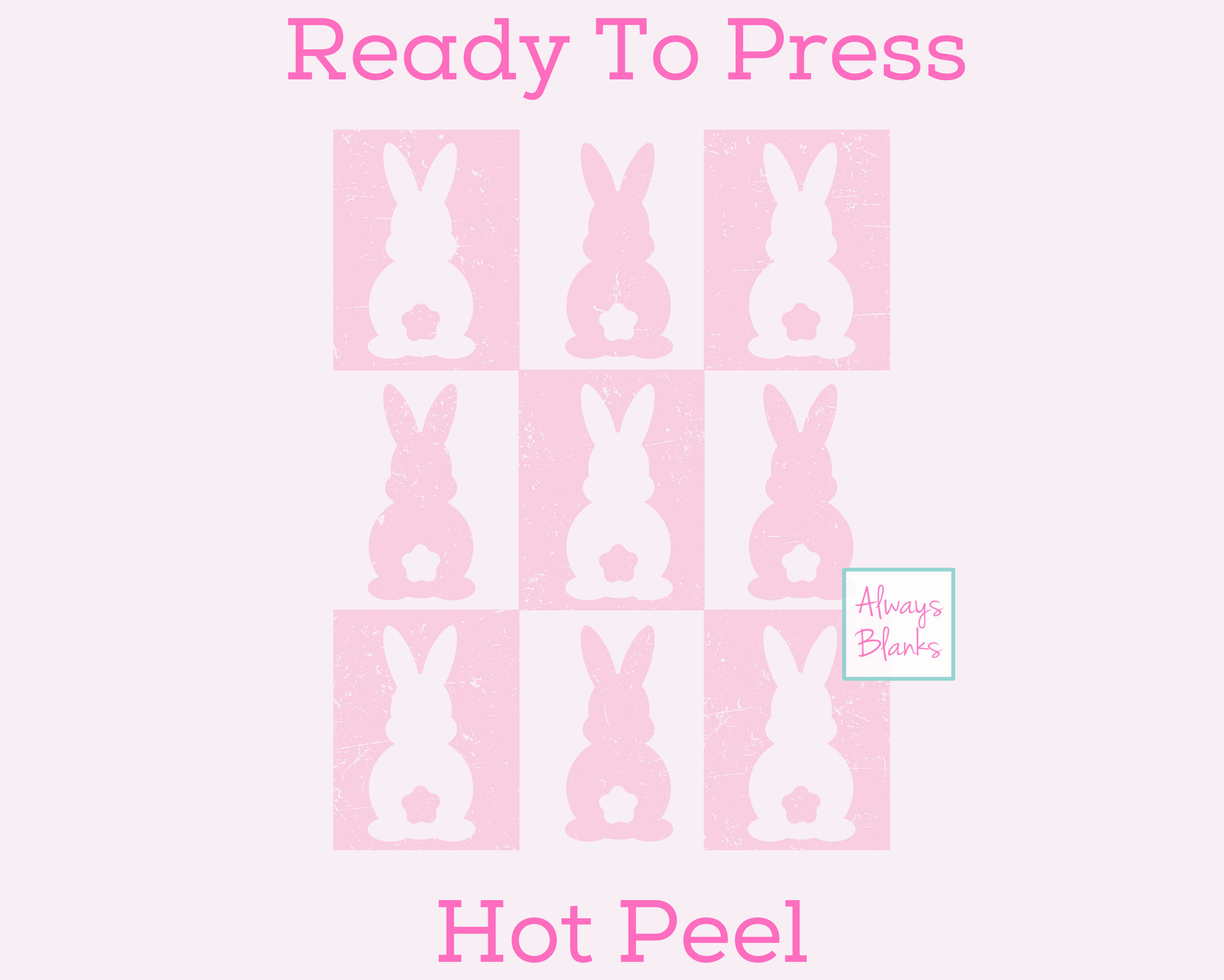 Checkered Pink Bunny Collage (Distressed) Easter DTF TRANSFER