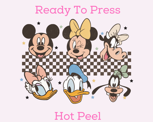 Checkered Disney Friends Disney DTF TRANSFER