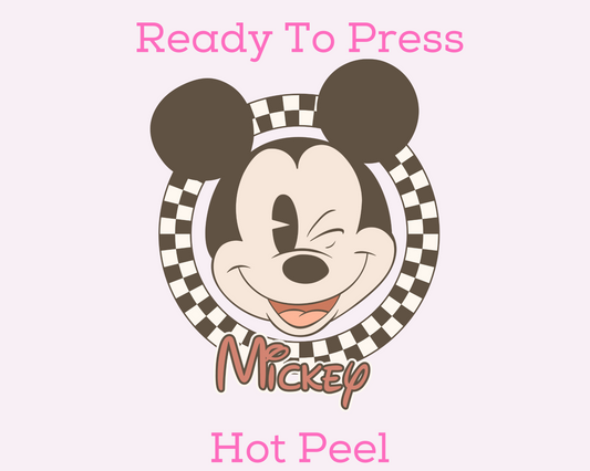 Winking Checkered Mickey Disney DTF TRANSFER