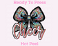 Faux Sequins Cheer Bow Faux Embroidery Cheer DTF TRANSFER or UV DTF STICKER