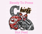 Black Chiefs Faux Sequins Faux Embroidery Football DTF TRANSFER or UV DTF STICKER DECAL