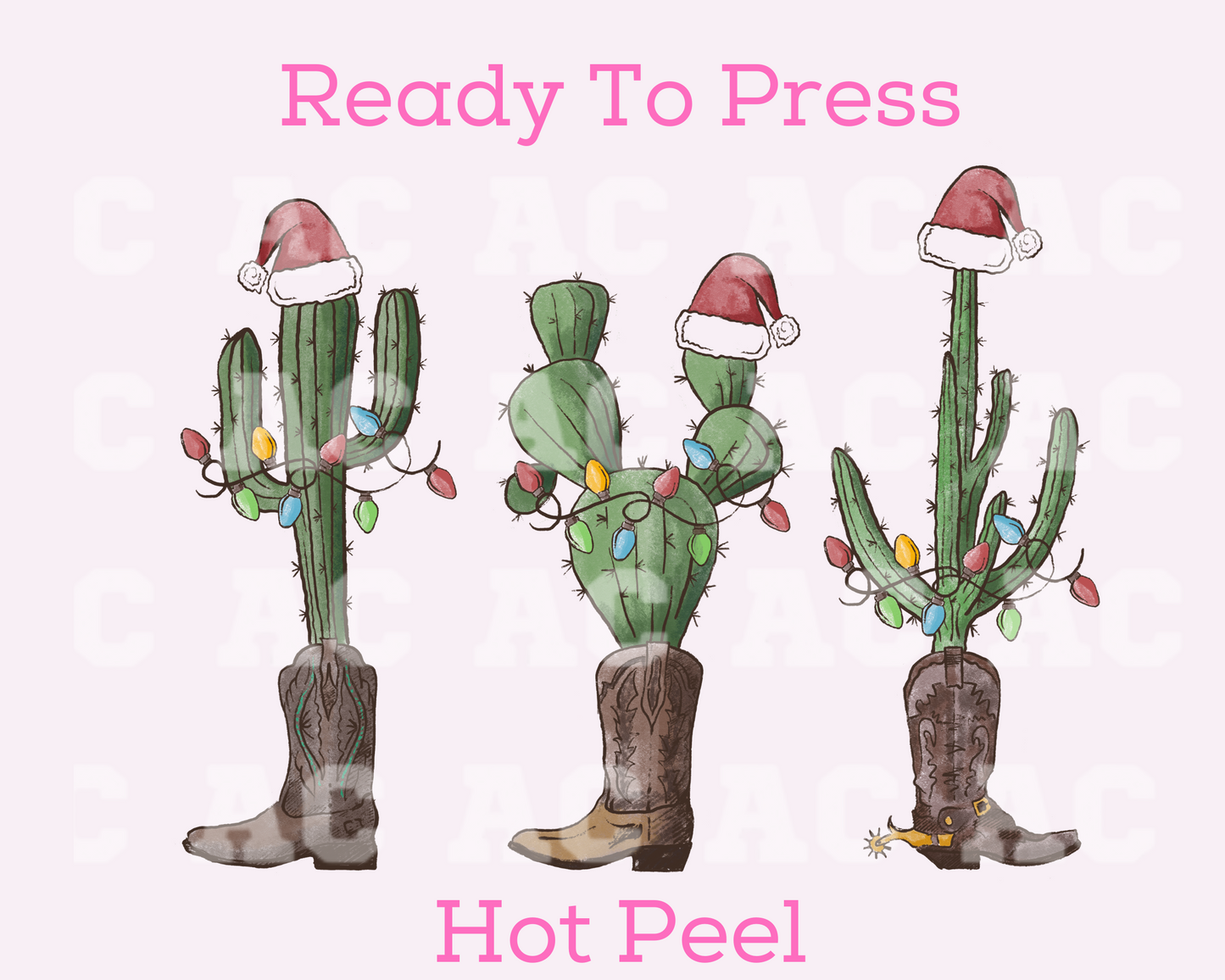 Cowboy Cactus Christmas DTF TRANSFER