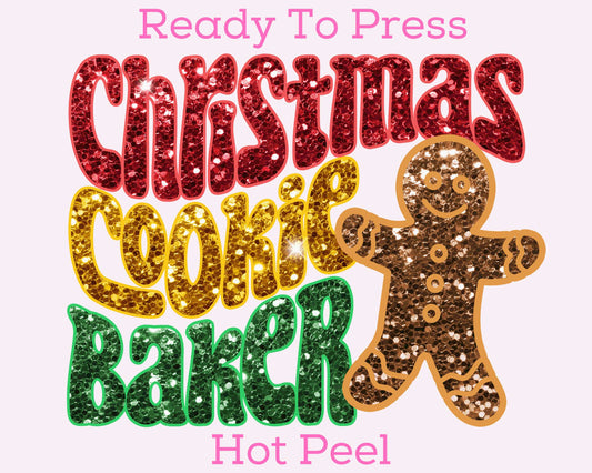 Christmas Cookie Baker (Faux Sequins) DTF TRANSFER
