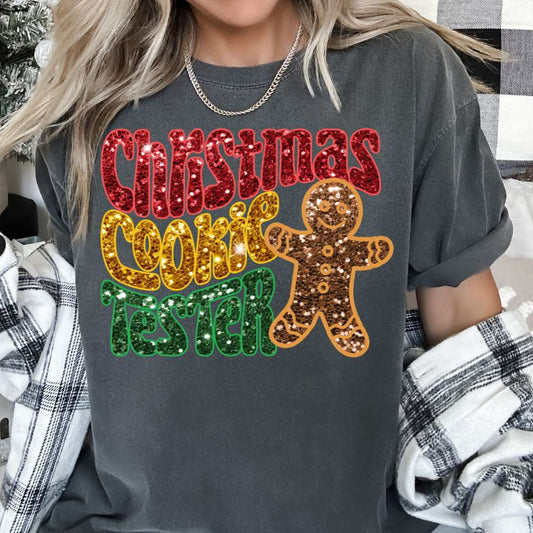 Christmas Cookie Taster (Faux Sequins) DTF TRANSFER
