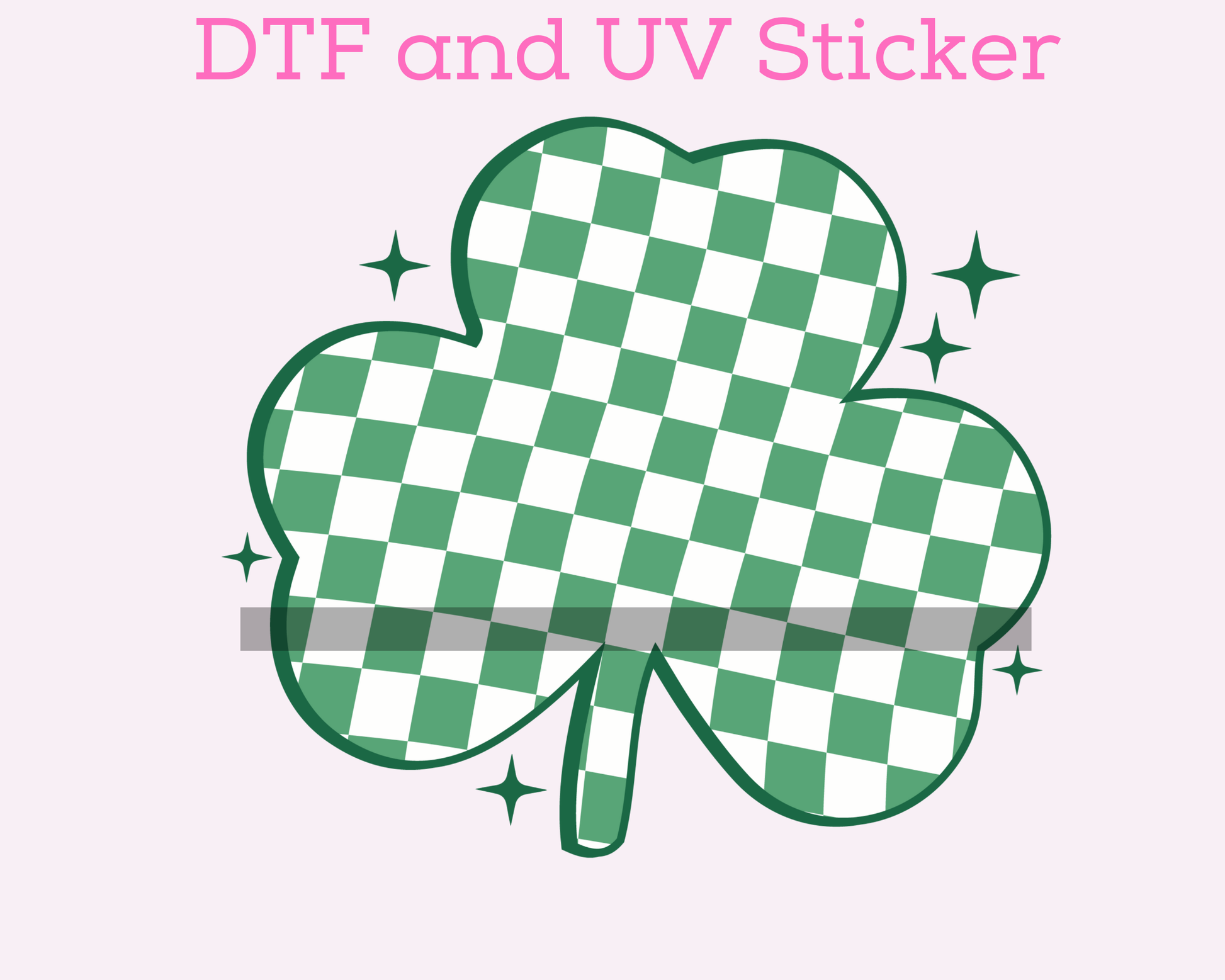 Checkered Clover St. Patrick's Day DTF TRANSFER or UV DTF STICKER or UV DTF STICKER