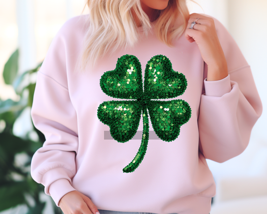 Clover Faux Sequins St. Patrick's Day DTF TRANSFER  or UV DTF STICKER