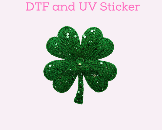 Clover Faux Yarn St. Patrick's Day DTF TRANSFER or UV DTF STICKER