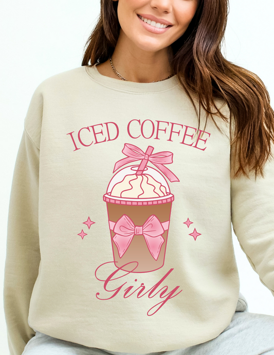 Iced Coffee Girly Coquette Bow DTF TRANSFER