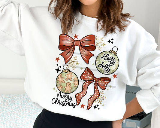 Ornament Bow Christmas DTF TRANSFER