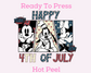 Retro Comic Mickey Minnie Happy 4th Of July Patriotic Disney DTF TRANSFER