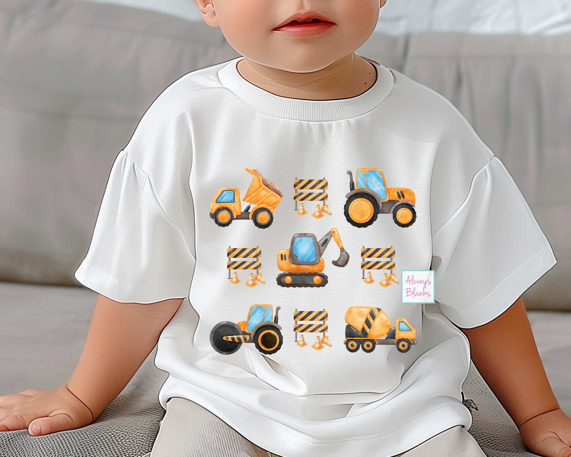 Boy Construction DTF TRANSFER or UV DTF STICKER DECAL