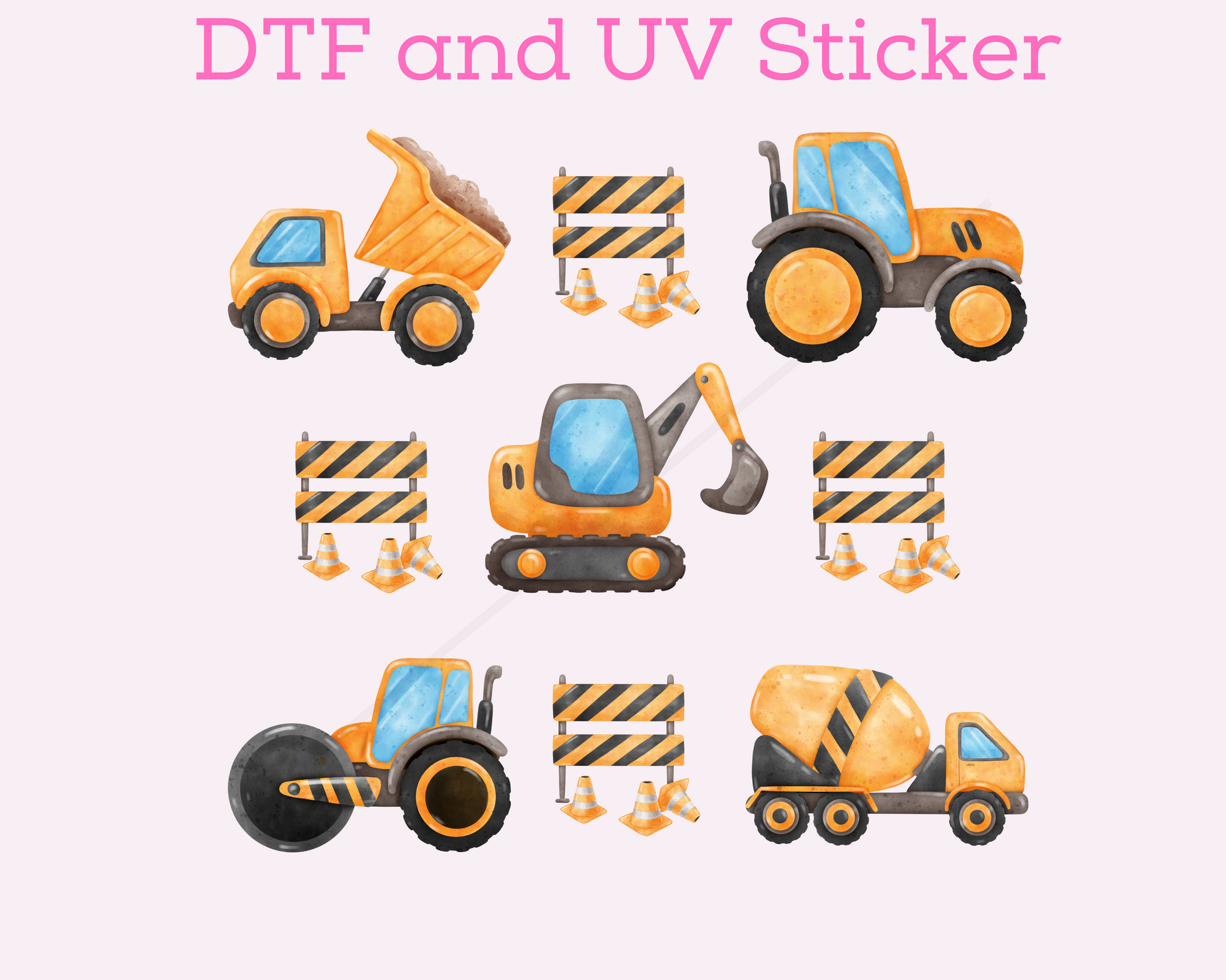 Boy Construction DTF TRANSFER or UV DTF STICKER DECAL
