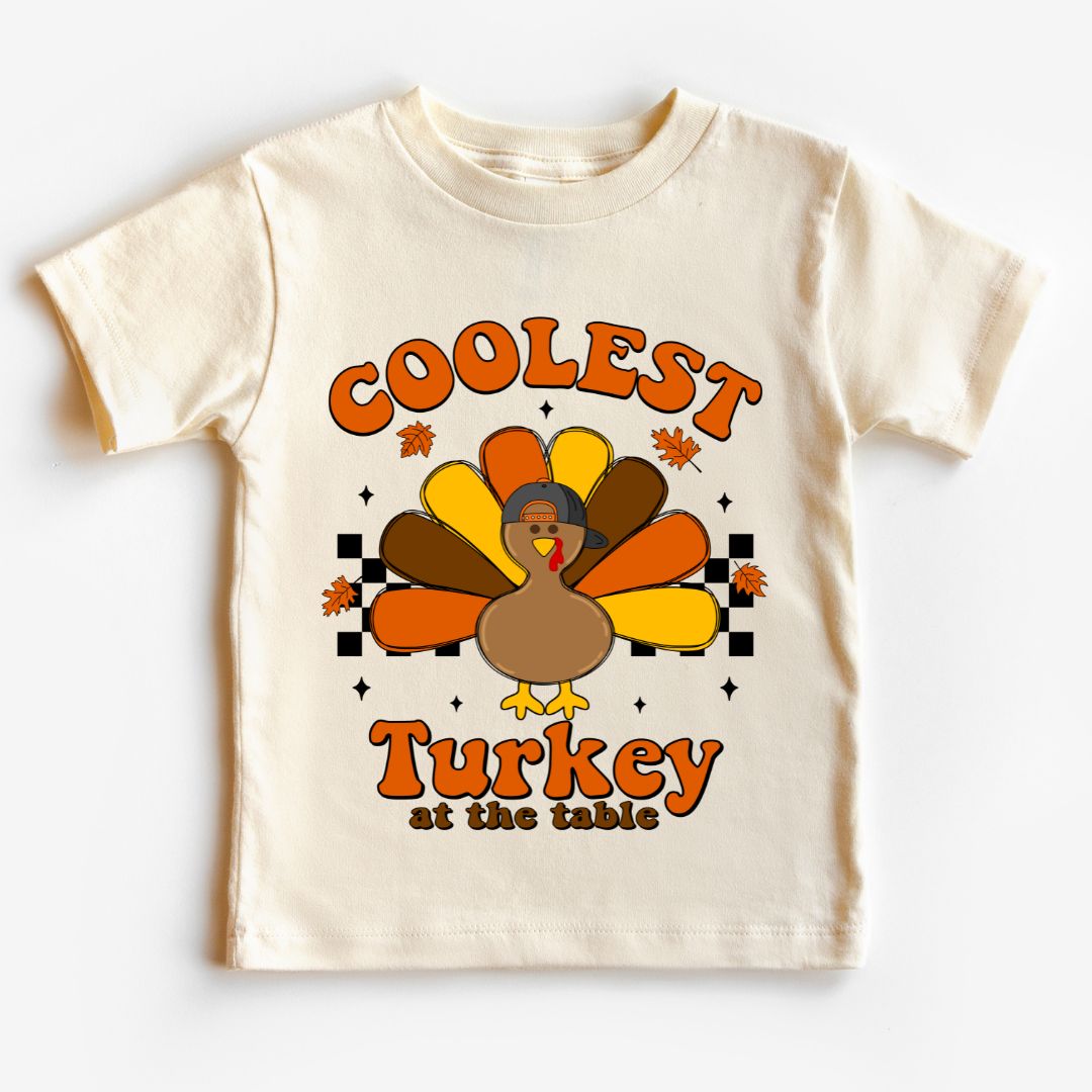 (Neutral) Coolest Turkey At The Table Thanksgiving DTF TRANSFER or UV DTF STICKER