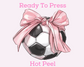 Coquette Bow Soccer DTF TRANSFER or UV DTF STICKER DECAL