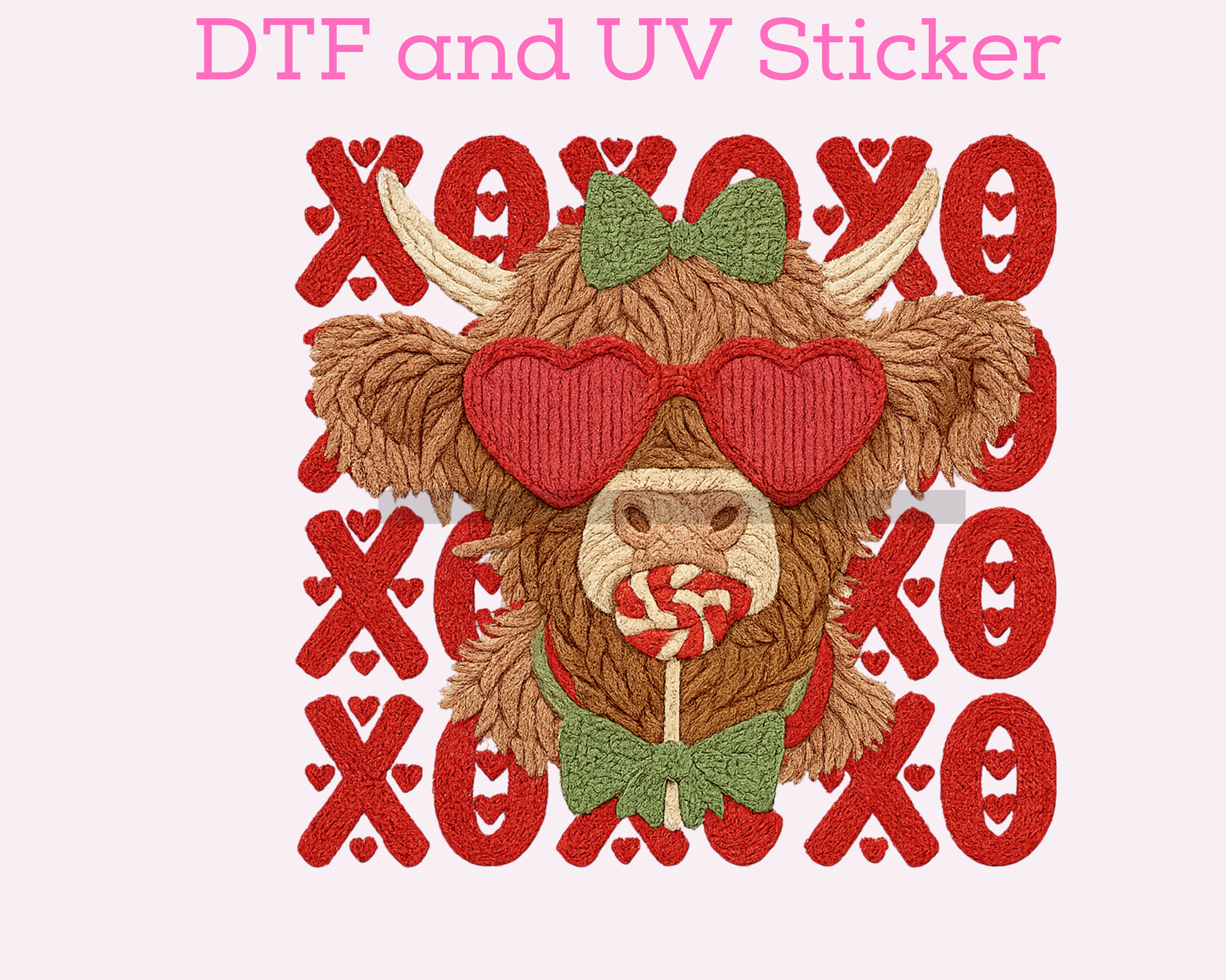 Girl Cow Valentine's Day DTF TRANSFER