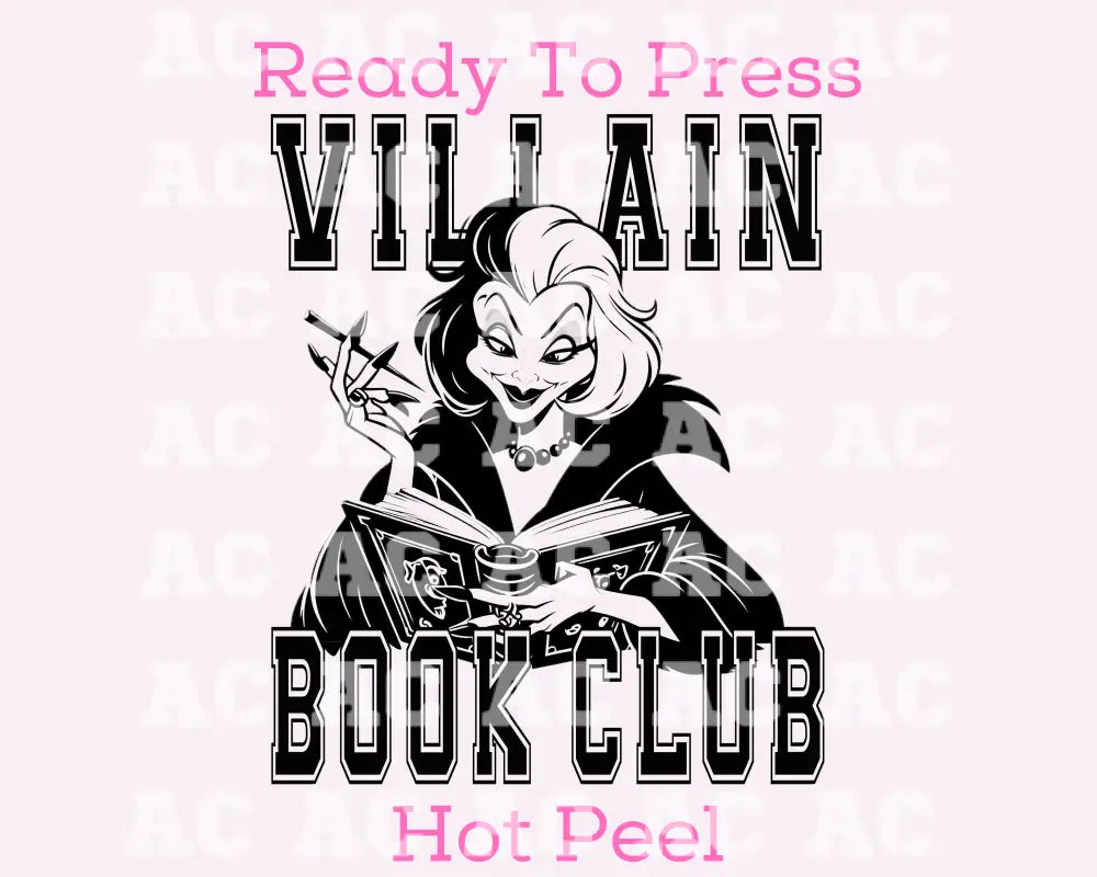 Cruella Villan Book Club Disney Dtf Transfer