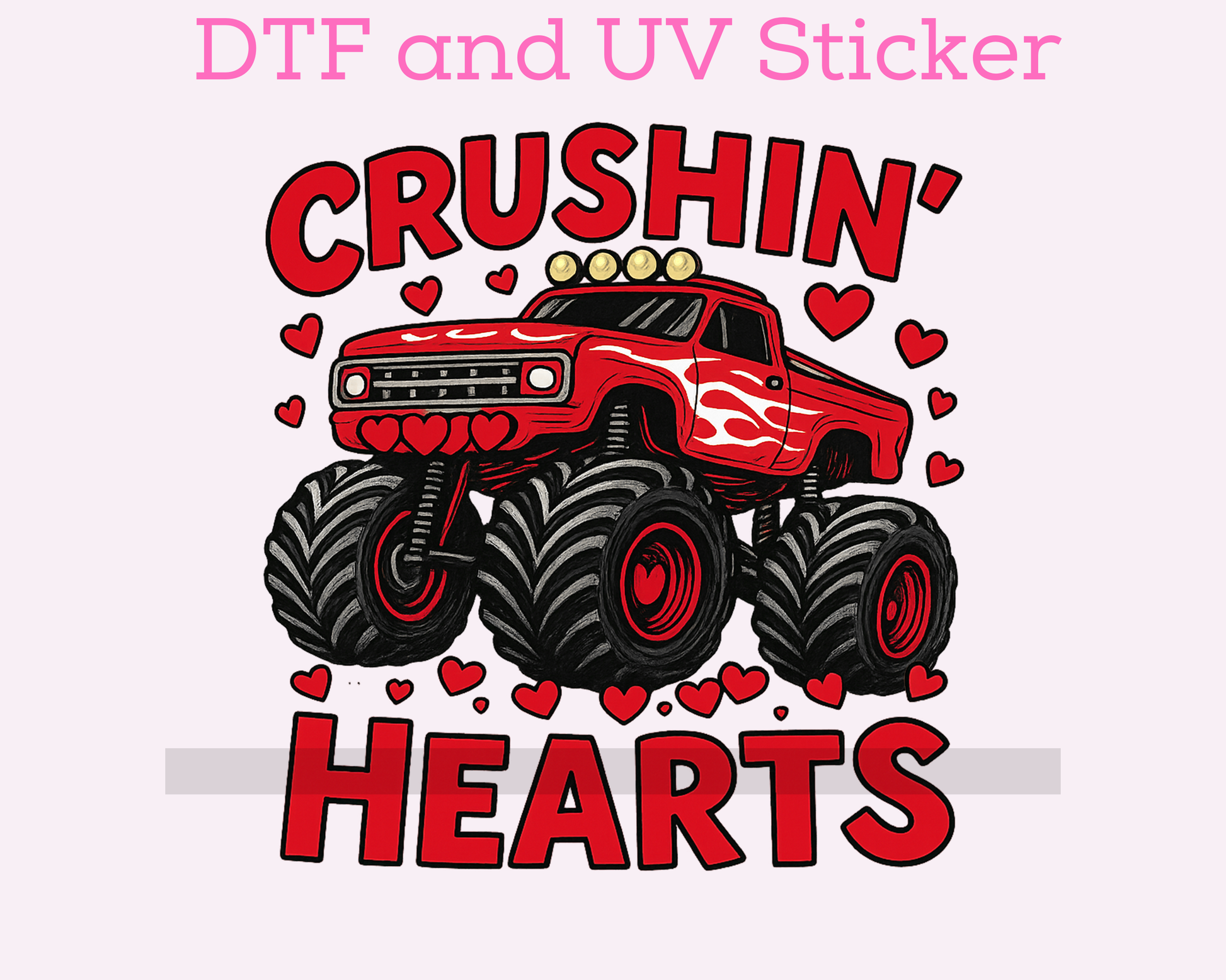 Crushin' Hearts Boy Valentine's Day DTF TRANSFER or UV DTF STICKER