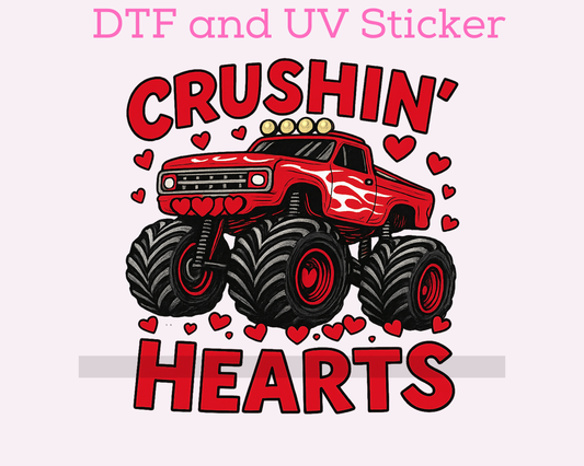 Crushin' Hearts Boy Valentine's Day DTF TRANSFER or UV DTF STICKER
