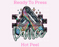 Checkered Dance Faux Embroidery School DTF TRANSFER