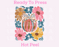 Flower And Confetti Coquette Bow Pumpkin Deco Collage Fall DTF TRANSFER or UV DTF STICKER DECAL