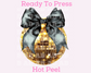 Gold Disco Ball With Black Coquette Bow New Year DTF TRANSFER or UV DTF STICKER