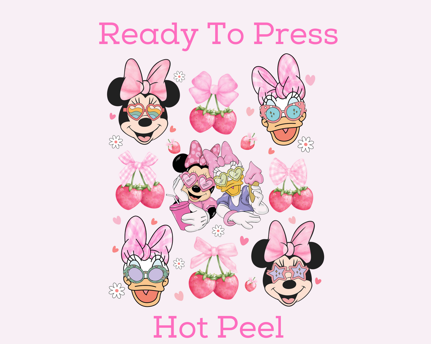 Summer Minnie And Daisy Disney Coquette DTF TRANSFER