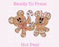 Mickey And Minnie Candy Cane Gingerbread Cookie Disney Christmas DTF TRANSFER  or UV DTF STICKER