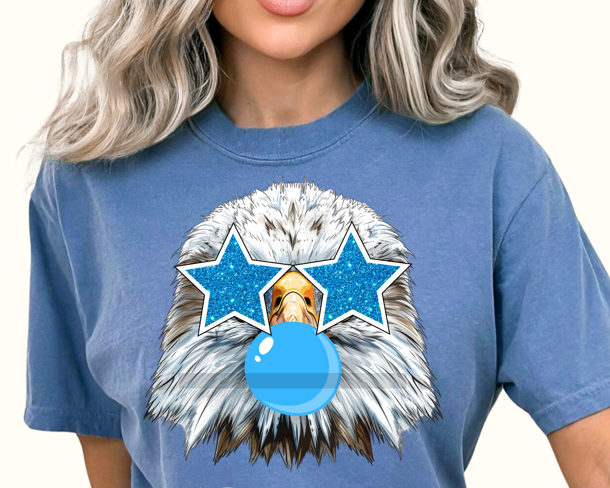 Eagles Blowing Bubble School Mascot DTF TRANSFER or UV DTF STICKER DECAL