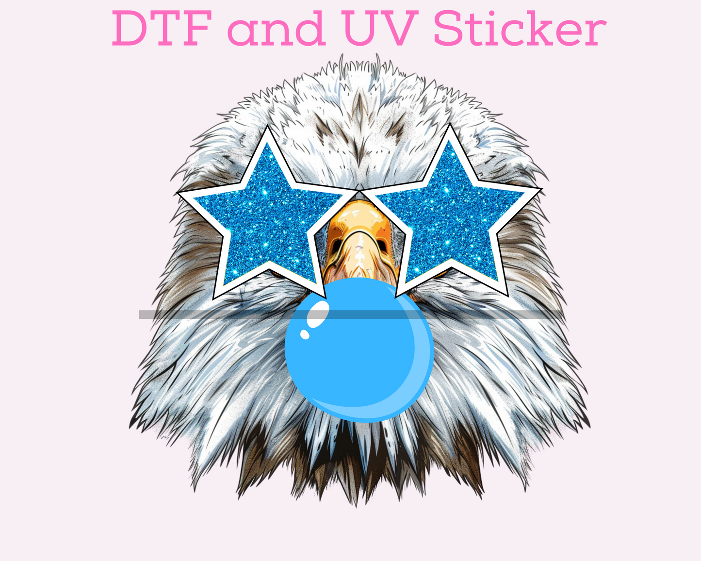 Eagles Blowing Bubble School Mascot DTF TRANSFER or UV DTF STICKER DECAL