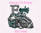 Eagles Faux Sequins Faux Embroidery Football DTF TRANSFER