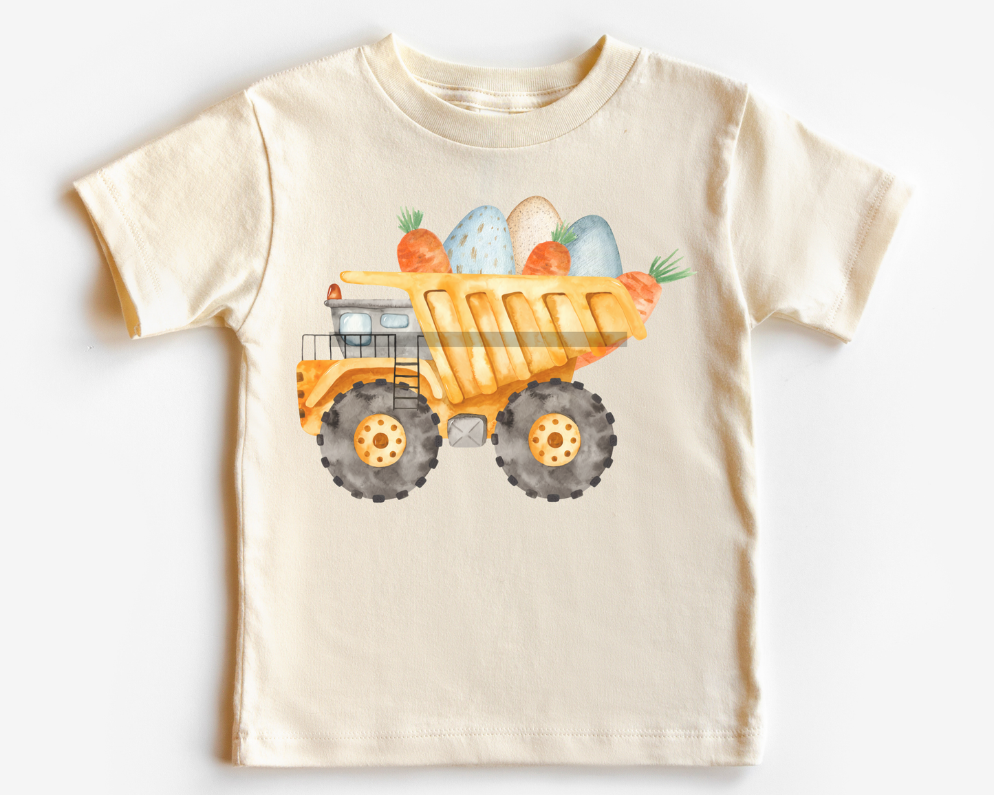 Dump Truck with Eggs Boy Easter DTF TRANSFER or UV DTF STICKER