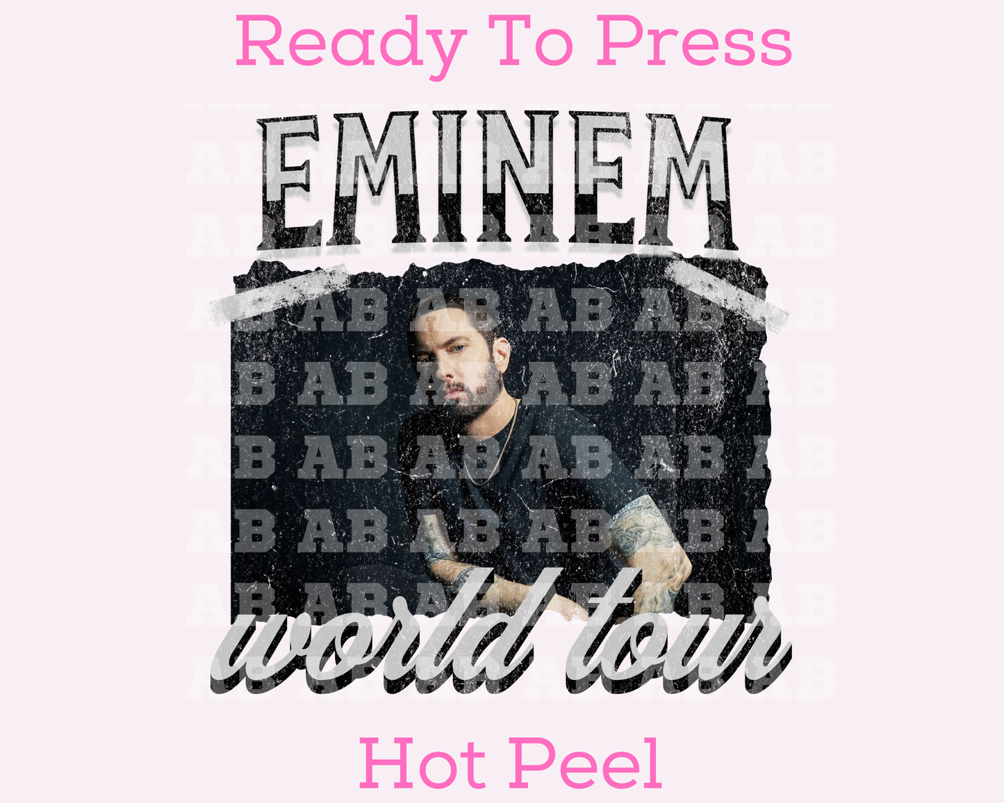 Distressed Eminem World Tour Music Trendy DTF TRANSFER