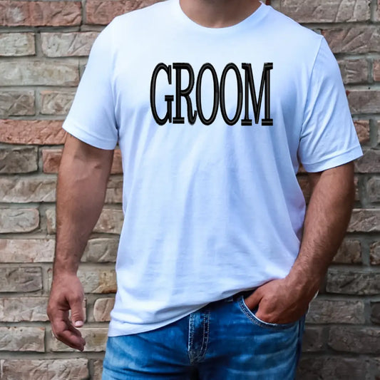 Faux Embroidery Groom Dtf Transfer