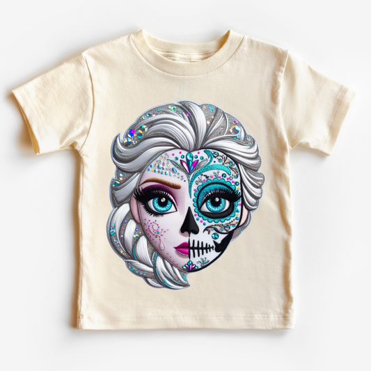 Elsa Faux Embroidery Sugar Skull Disney DTF TRANSFER