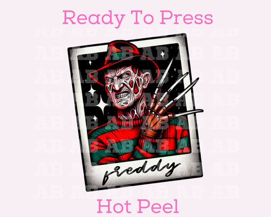 Freddy Krueger Polaroid Halloween DTF TRANSFER