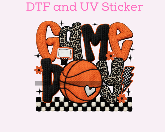 Faux Yarn Basketball Game Day Leopard DTF TRANSFER