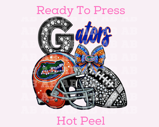 Gators Faux Sequins Faux Embroidery Football DTF TRANSFER