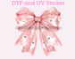 Bow with girl Ghost Halloween DTF TRANSFER or UV DTF STICKER