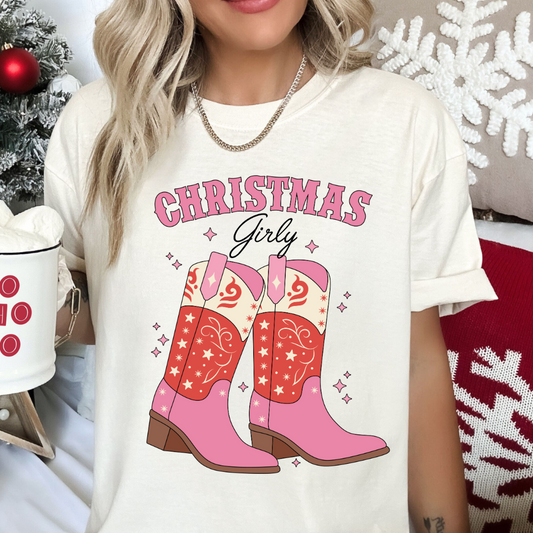 Girlie Christmas Boots Western Christmas DTF TRANSFER