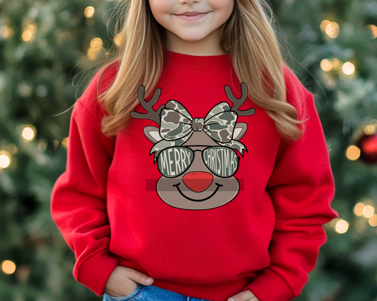 Camo Girl Reindeer Christmas DTF TRANSFER