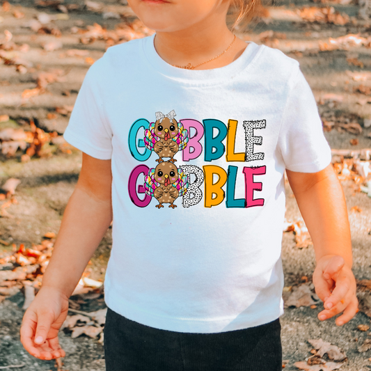 Stacked Girl Gobble And Boy Gobble Thanksgiving DTF TRANSFER