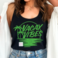 Vacay Vibes Beach Green (Distressed) Spring Break Summer DTF TRANSFER