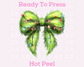 Fluffy Coquette Grinch Bow Christmas DTF TRANSFER