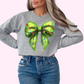 Fluffy Coquette Grinch Bow Christmas DTF TRANSFER